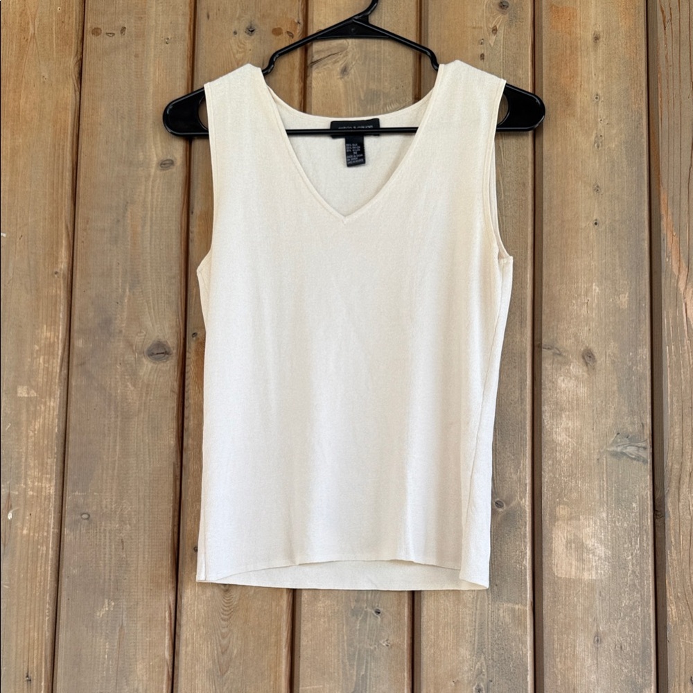 Chico's Elegant Cream V-Neck Tank Top